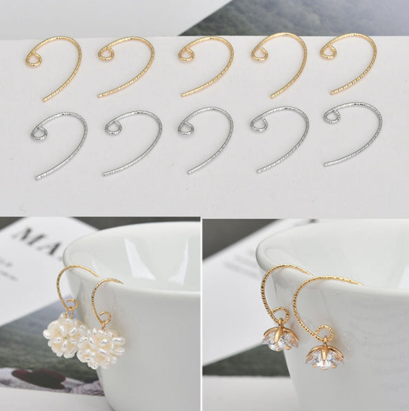 10 pcs / Gold Plated Hoop Earrings, Jewellery Making Findings   EK12