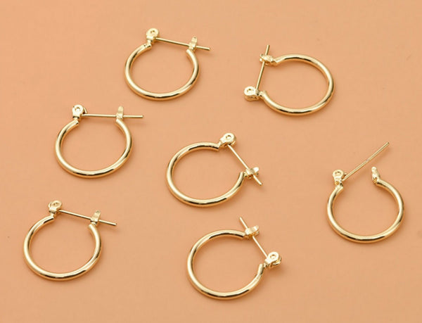 10 pcs / Gold Plated Earrings Hoop, Jewellery Making Findings  EK16