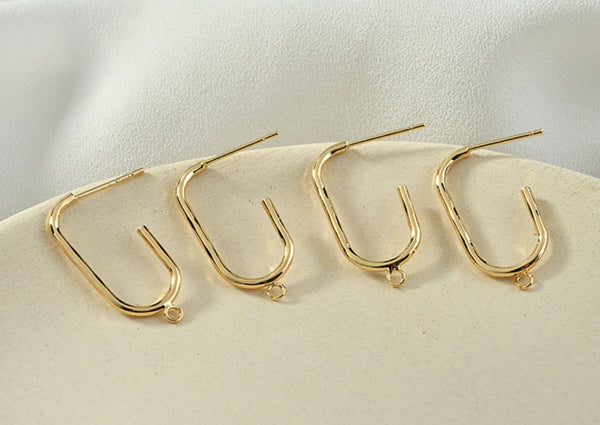 10 pcs / Gold Plated Base French Hoop Earrings, Jewellery Making Findings   EK18