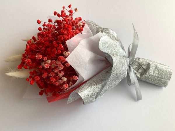 Red Preserved Baby Breath Bouquet, Dried Flower Bouquet, Preserved Flower Bouquet, Birthday Flower Bouquet, Birthday Gift BB010