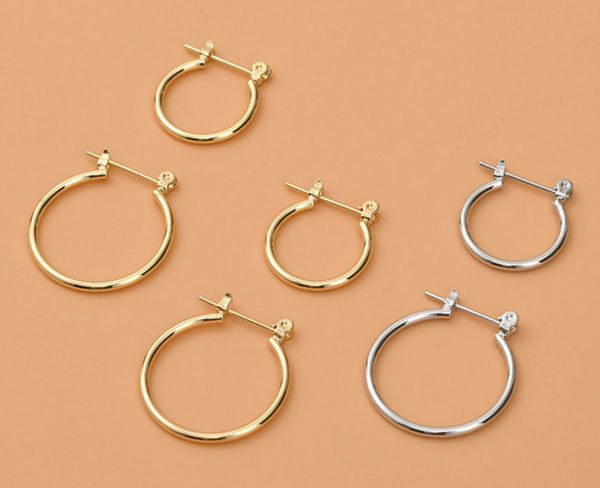 10 pcs / Gold Plated Earrings Hoop, Jewellery Making Findings  EK16