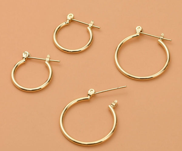 10 pcs / Gold Plated Earrings Hoop, Jewellery Making Findings  EK16