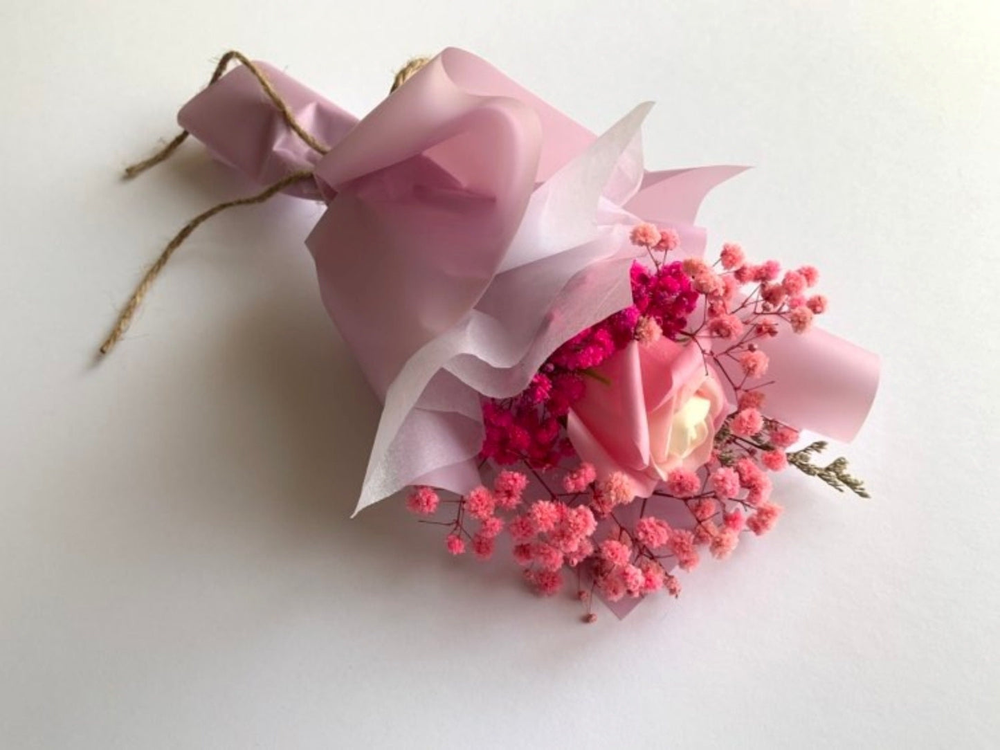 Rose Pink Soap Preserved Flower Bouquet  BB014