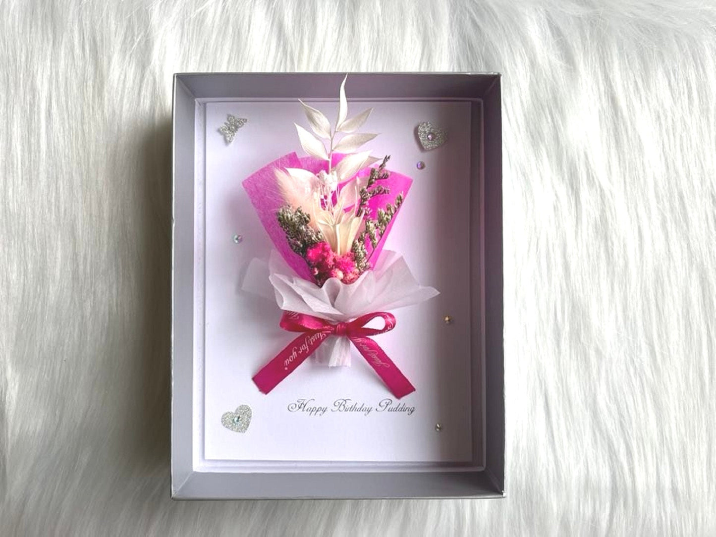 Luxury Personalised Preserved Dried Flower Card C063