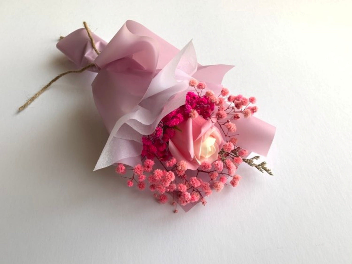 Rose Pink Soap Preserved Flower Bouquet  BB014