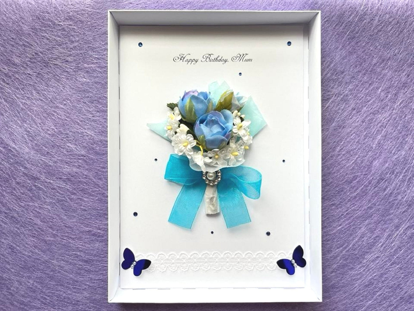 Luxury Personalised Preserved Dried Flower Birthday Card C072