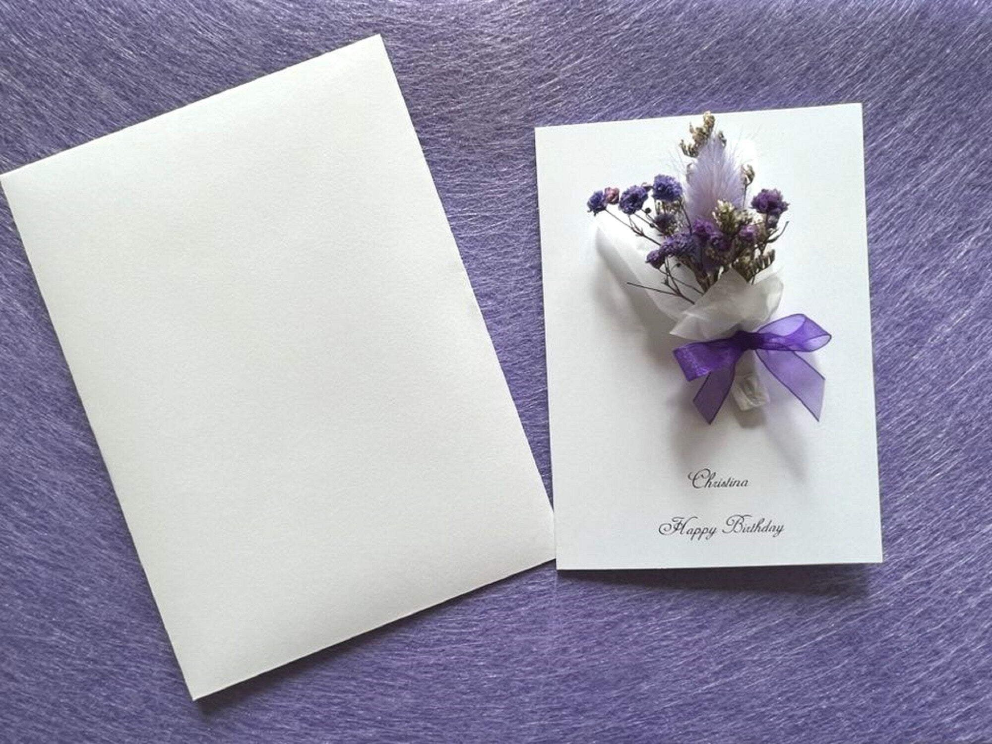 Luxury Handmade Preserved Birthday Card  C066