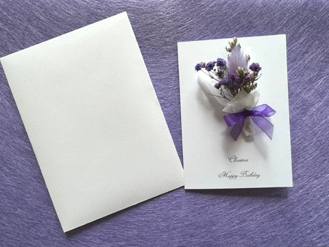 Luxury Handmade Preserved Birthday Card  C066