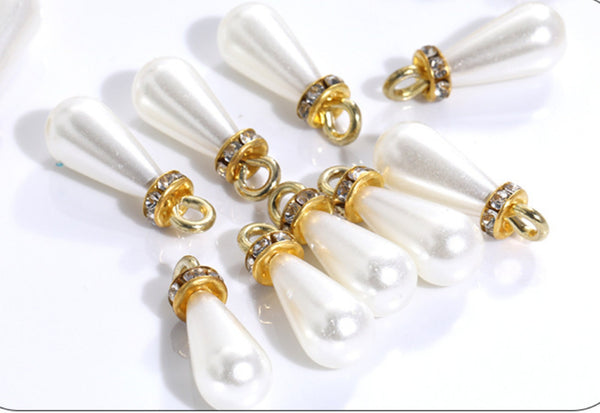 20 pcs / 8 x 20mm /Single Loop Teardrop Pearl Beads   P060