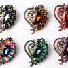 7 x 5cm / Crystal Heart Brooch  BR0026
