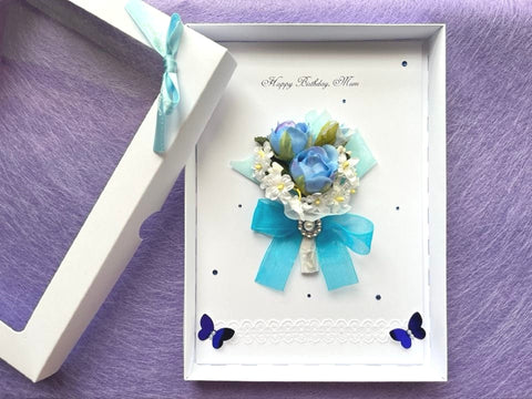 Luxury Personalised Preserved Dried Flower Birthday Card C072