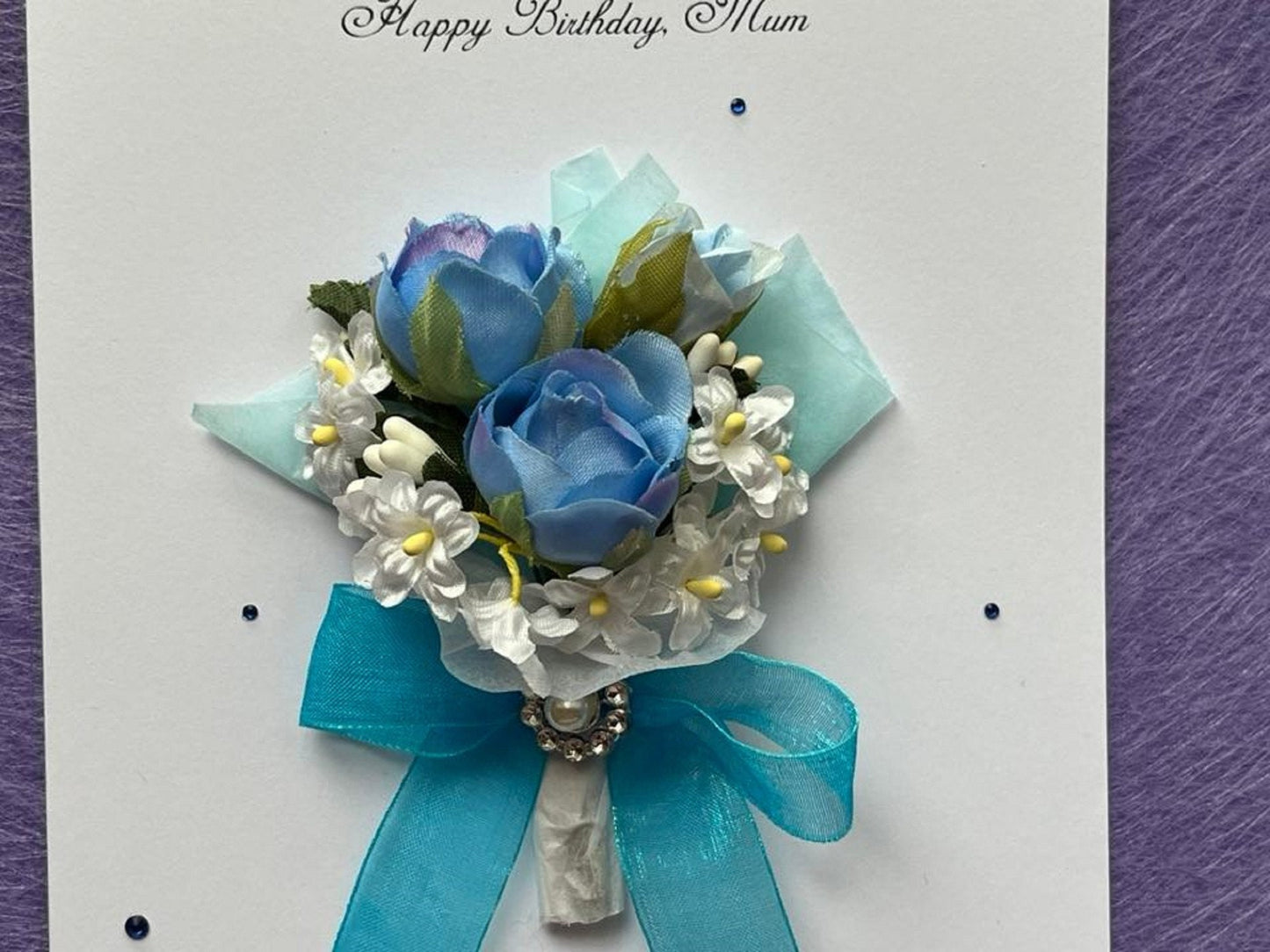 Luxury Personalised Preserved Dried Flower Birthday Card C072
