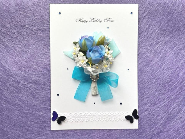 Luxury Personalised Preserved Dried Flower Birthday Card C072