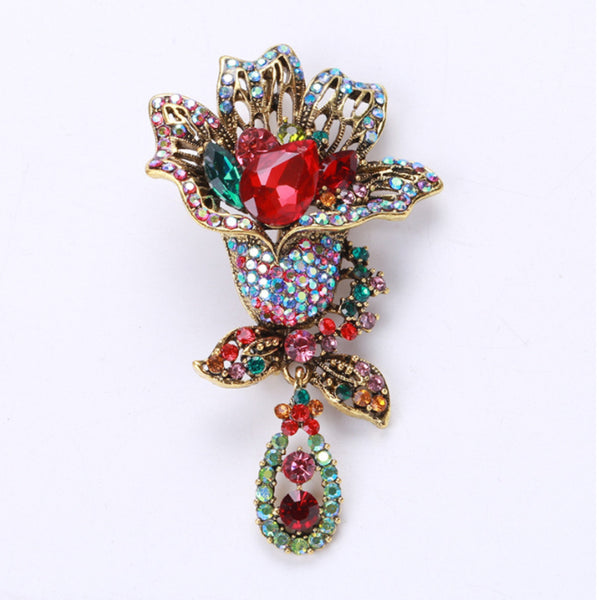 7.4 x 4.2cm / Crystal Brooch  BR0793