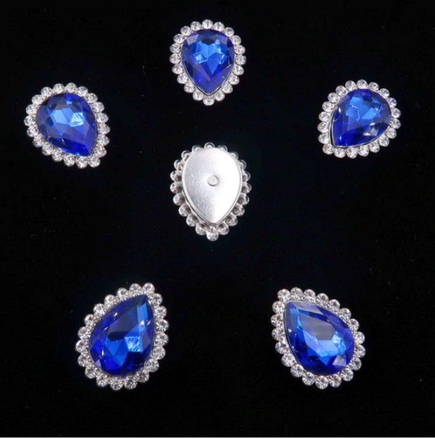 10 Pcs / 18 x 14mm / Silver Base Sew On Rhinestone S11S