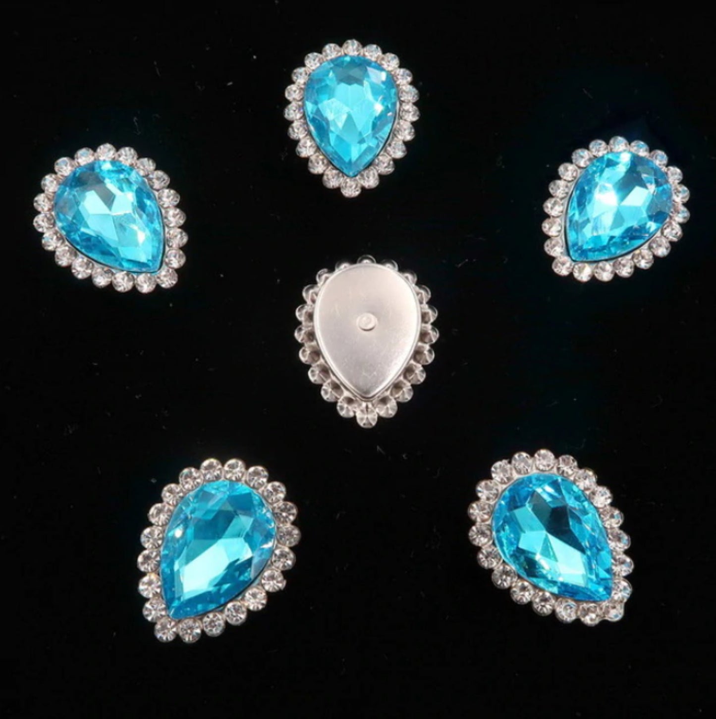 10 Pcs / 18 x 14mm / Silver Base Sew On Rhinestone S11S
