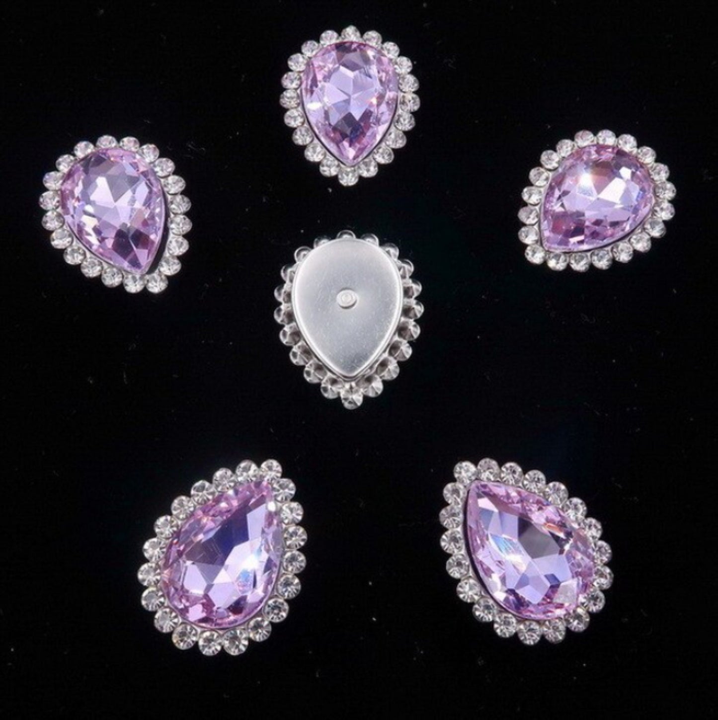 10 Pcs / 18 x 14mm / Silver Base Sew On Rhinestone S11S