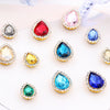 10 Pcs / 14 x 18mm / Gold Base Sew On Rhinestone   S11G