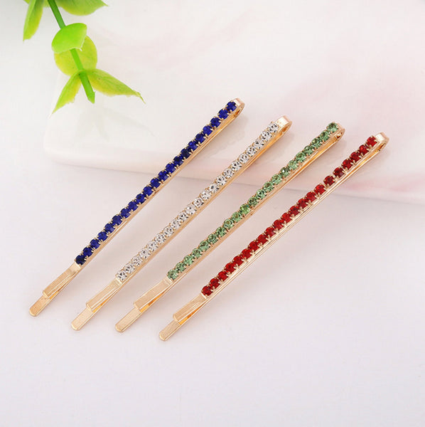 4 pcs / Crystal Hair Clips CC001