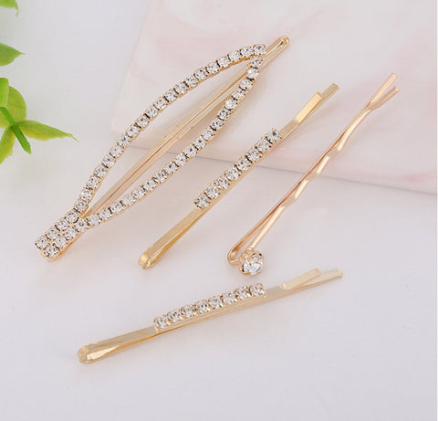 4 pcs Crystal Hair Clips  CC014