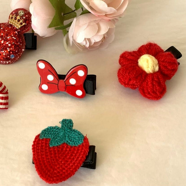 5 pcs  / Red Baby Hair Clips, Girls Hair Accessories TX066