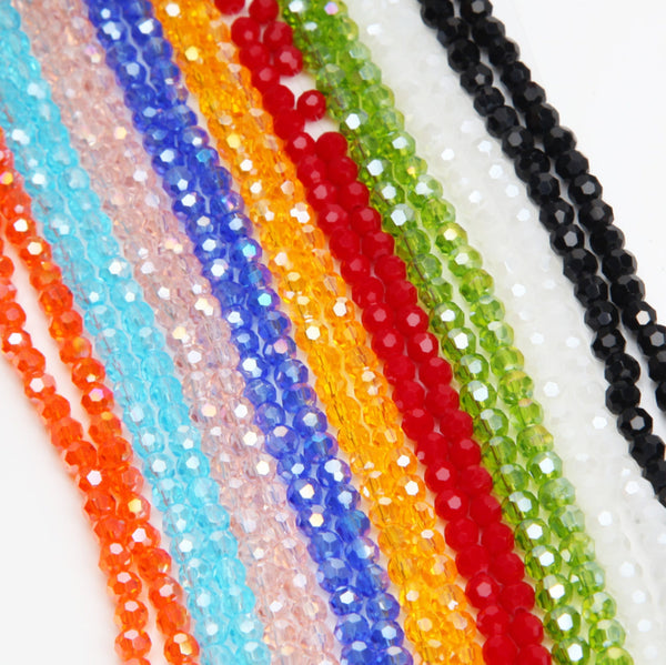 8mm / Mixed AB Round Glass Beads