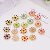 (B003)  50 Pcs / 10mm / Mixed Rhinestone Flower Centers