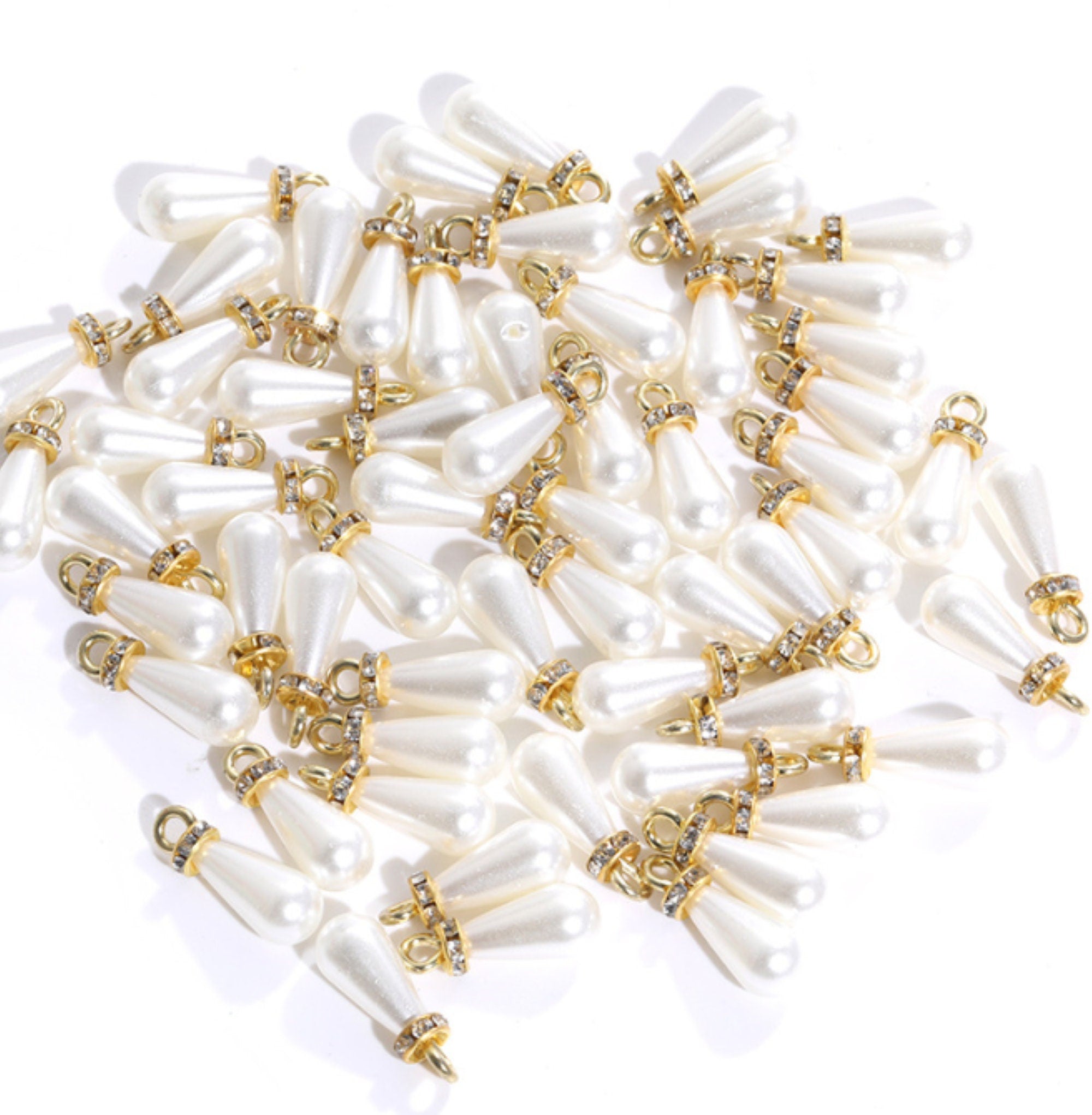 20 pcs / 8 x 20mm /Single Loop Teardrop Pearl Beads   P060