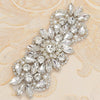 12.5 x 4.5cm / Iron On Crystal Rhinestone Diamante Applique  YS847