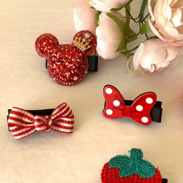 5 pcs  / Red Baby Hair Clips, Girls Hair Accessories TX066