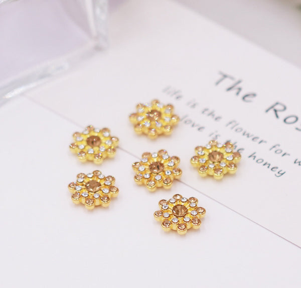 50 Pcs / 10mm / Mix Rhinestone Flower Centers B003