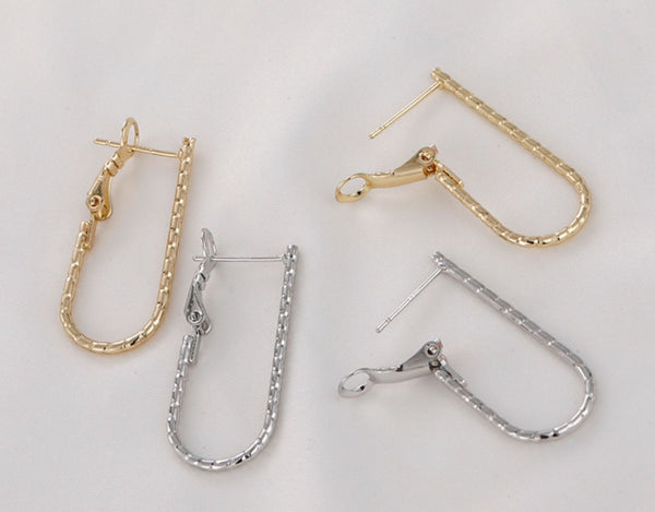 10 pcs / 3.2 x 1.4cm / Gold Plated Earrings Hoop  EK010