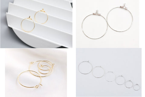 50 pcs / Earrings Hoop, Jewellery Making Findings, DIY Earrings Accessories  E81 / E82