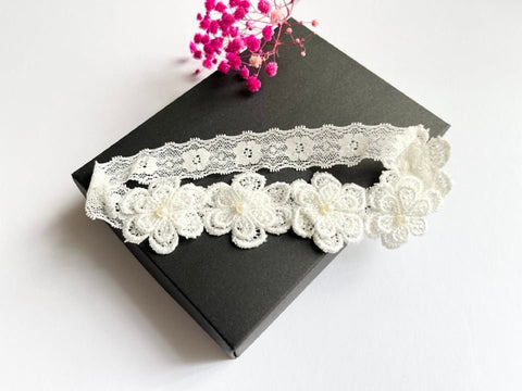 42cm / Off White / Baby Lace hair band  HB034