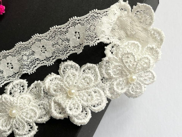 42cm / Off White / Baby Lace hair band  HB034