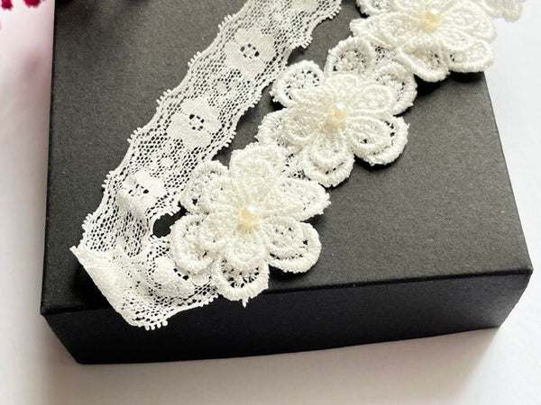 42cm / Off White / Baby Lace hair band  HB034