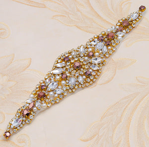 21 x 5cm / Iron On Crystal Rhinestone Diamante Applique  YS918