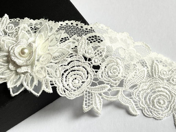 Off White Lace Hair Headband   EH001