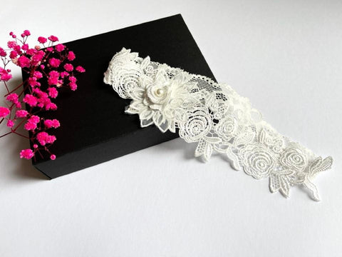 Off White Lace Hair Headband   EH001