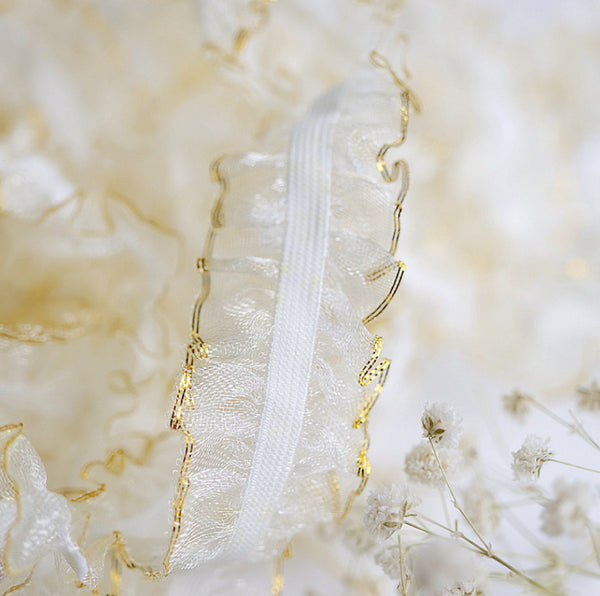 3 Meters / 2.5cm / Elastic Headband Lace Trim, Dress Lace Trim  LF100