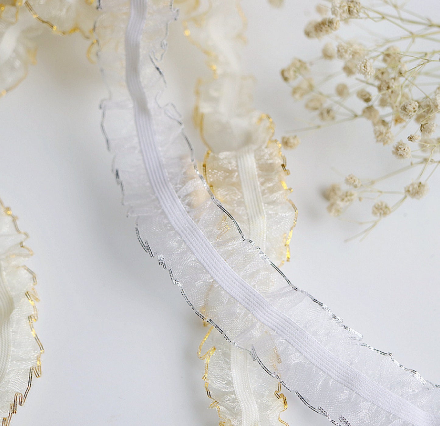 3 Meters / 2.5cm / Elastic Headband Lace Trim, Dress Lace Trim  LF100