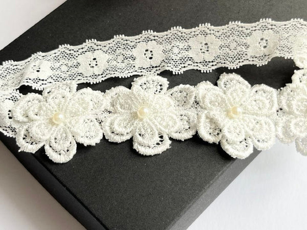 42cm / Off White / Baby Lace hair band  HB034