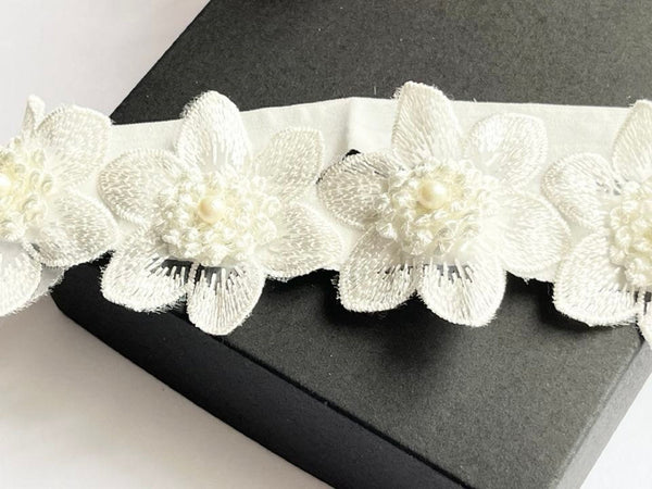 42cm / Off White / Baby Lace hair band HB035