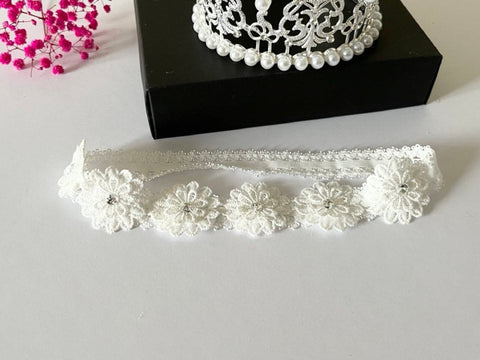 42cm / Off White / Baby Lace hair band  HB039