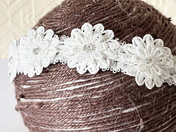 42cm / Off White / Baby Lace hair band  HB039