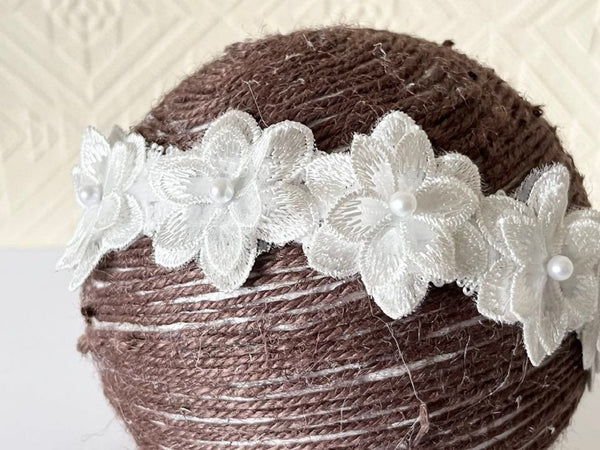 42cm / Off White / Baby Lace hair band  HB041