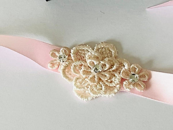 Pink Lace Wedding Corsage  CR007