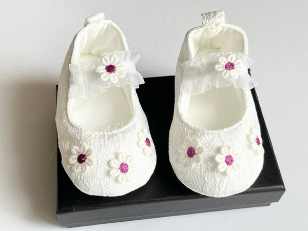 Pure White Baby Shoes, Christening Baby Shoes BS022