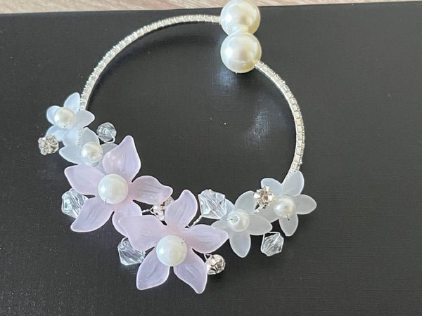 1 Piece / Crystal Open Corsage, Flower Bracelet CR011