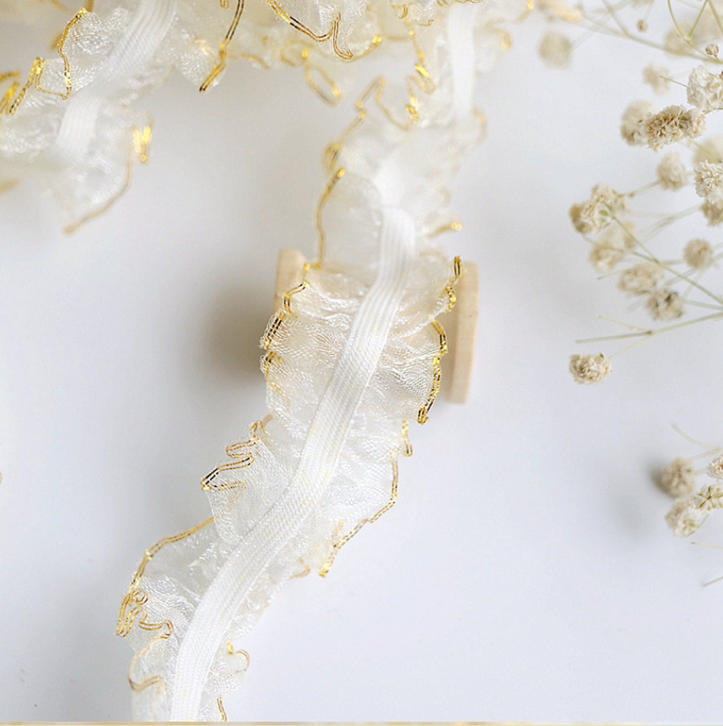 3 Meters / 2.5cm / Elastic Headband Lace Trim, Dress Lace Trim  LF100